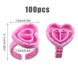 Glue Rings Disposable 100pcs New Heart Shape Eyelash Extension Finger Holder Rings Cup For Eyelashes Extension Tattoo Pigment