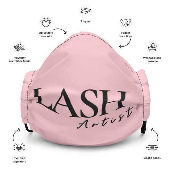 Lash artist pink Premium face mask