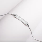 Lash artist Engraved Silver Bar Chain Necklace