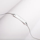 Lash artist Engraved Silver Bar Chain Necklace