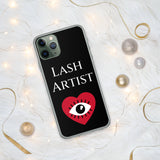 Lash Artist blk heart eye iPhone Case