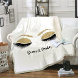 Eye lashes Throw blanket Printed Warm Weighted blankets double layer