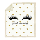 Eye lashes Throw blanket Printed Warm Weighted blankets double layer