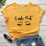 Lash Out Slogan T-Shirt Lash Out Makeup Artist Graphic Cotton Tee Funny Beauty Cosmetologist Gift Grunge tops Beautician t shirt