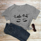 Lash Out Slogan T-Shirt Lash Out Makeup Artist Graphic Cotton Tee Funny Beauty Cosmetologist Gift Grunge tops Beautician t shirt