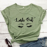 Lash Out Slogan T-Shirt Lash Out Makeup Artist Graphic Cotton Tee Funny Beauty Cosmetologist Gift Grunge tops Beautician t shirt