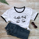 Lash Out Slogan T-Shirt Lash Out Makeup Artist Graphic Cotton Tee Funny Beauty Cosmetologist Gift Grunge tops Beautician t shirt