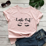 Lash Out Slogan T-Shirt Lash Out Makeup Artist Graphic Cotton Tee Funny Beauty Cosmetologist Gift Grunge tops Beautician t shirt