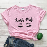 Lash Out Slogan T-Shirt Lash Out Makeup Artist Graphic Cotton Tee Funny Beauty Cosmetologist Gift Grunge tops Beautician t shirt