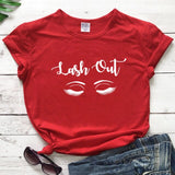 Lash Out Slogan T-Shirt Lash Out Makeup Artist Graphic Cotton Tee Funny Beauty Cosmetologist Gift Grunge tops Beautician t shirt