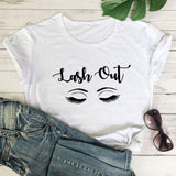 Lash Out Slogan T-Shirt Lash Out Makeup Artist Graphic Cotton Tee Funny Beauty Cosmetologist Gift Grunge tops Beautician t shirt