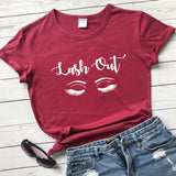 Lash Out Slogan T-Shirt Lash Out Makeup Artist Graphic Cotton Tee Funny Beauty Cosmetologist Gift Grunge tops Beautician t shirt