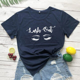 Lash Out Slogan T-Shirt Lash Out Makeup Artist Graphic Cotton Tee Funny Beauty Cosmetologist Gift Grunge tops Beautician t shirt