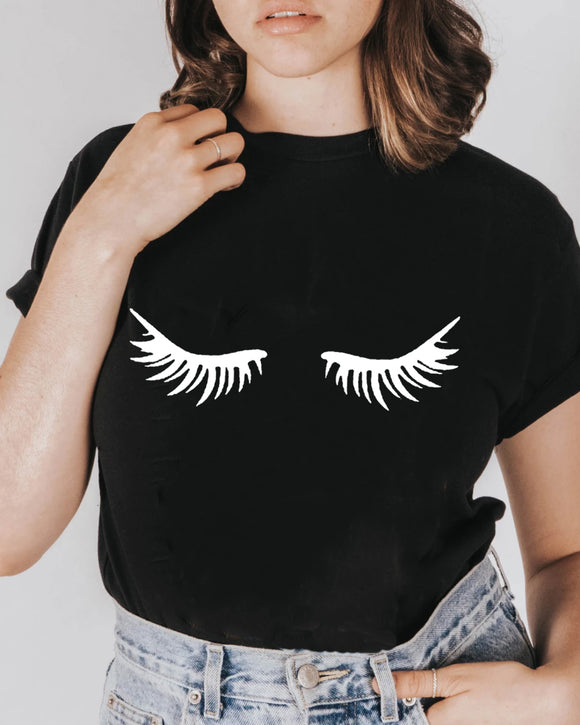 Eyelashes Women T Shirt Tee Lashes  Aesthetic Shirt Tumblr Clothes Camisas Mujer