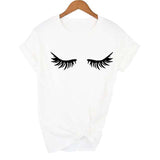 Eyelashes Women T Shirt Tee Lashes  Aesthetic Shirt Tumblr Clothes Camisas Mujer