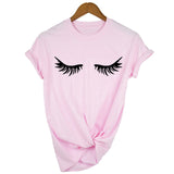 Eyelashes Women T Shirt Tee Lashes  Aesthetic Shirt Tumblr Clothes Camisas Mujer