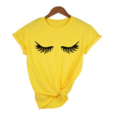 Eyelashes Women T Shirt Tee Lashes  Aesthetic Shirt Tumblr Clothes Camisas Mujer