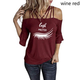 Eye lashes extensions T Shirt  Lash strapless T-shirt Ladies Tops