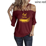 Eye lashes extensions T Shirt  Lash strapless T-shirt Ladies Tops