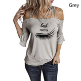 Eye lashes extensions T Shirt  Lash strapless T-shirt Ladies Tops