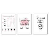 Lash Extensions Guide Poster Makeup Posters And Prints Eyelash Canvas Painting Quotes Wall Art Print Pictures Girls Room Decor