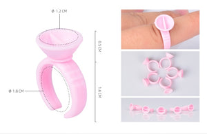 100 Uds tapas desechables Microblading anillo rosa taza para tinta de tatuaje para suministros de agujas de tatuaje accesorios herramientas de tatuaje de maquillaje