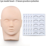 Mannequin Head for Eyelash Extension With Practice False Eyelashes Silicone Mannequin Head  Lash Extension Supplies Kits