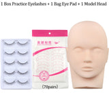 Mannequin Head for Eyelash Extension With Practice False Eyelashes Silicone Mannequin Head  Lash Extension Supplies Kits