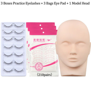 Mannequin Head for Eyelash Extension With Practice False Eyelashes Silicone Mannequin Head  Lash Extension Supplies Kits