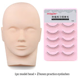 Mannequin Head for Eyelash Extension With Practice False Eyelashes Silicone Mannequin Head  Lash Extension Supplies Kits