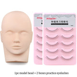 Mannequin Head for Eyelash Extension With Practice False Eyelashes Silicone Mannequin Head  Lash Extension Supplies Kits