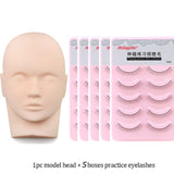 Mannequin Head for Eyelash Extension With Practice False Eyelashes Silicone Mannequin Head  Lash Extension Supplies Kits