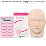 Mannequin Head for Eyelash Extension With Practice False Eyelashes Silicone Mannequin Head  Lash Extension Supplies Kits