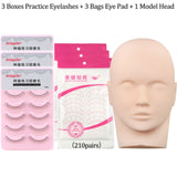 Mannequin Head for Eyelash Extension With Practice False Eyelashes Silicone Mannequin Head  Lash Extension Supplies Kits