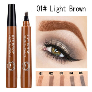 Tattoo Eyebrow 3D liquid Ink Pen waterproof 4 fork pencil brow Eyes Makeup Female Cosmetics 5 Natural Color Available TSLM1