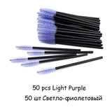 25/50pcs Shiny Disposable Eyelash Brush Applicator Wands Curler Mascara Eyebrow Makeup Tools Spoolers Comb Wands Spoolies Brush