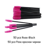 25/50pcs Shiny Disposable Eyelash Brush Applicator Wands Curler Mascara Eyebrow Makeup Tools Spoolers Comb Wands Spoolies Brush