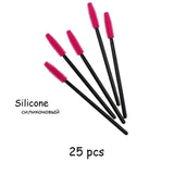 25/50pcs Shiny Disposable Eyelash Brush Applicator Wands Curler Mascara Eyebrow Makeup Tools Spoolers Comb Wands Spoolies Brush