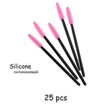 25/50pcs Shiny Disposable Eyelash Brush Applicator Wands Curler Mascara Eyebrow Makeup Tools Spoolers Comb Wands Spoolies Brush