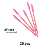 25/50pcs Shiny Disposable Eyelash Brush Applicator Wands Curler Mascara Eyebrow Makeup Tools Spoolers Comb Wands Spoolies Brush