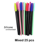 25/50pcs Shiny Disposable Eyelash Brush Applicator Wands Curler Mascara Eyebrow Makeup Tools Spoolers Comb Wands Spoolies Brush