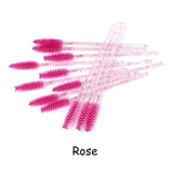 25/50pcs Shiny Disposable Eyelash Brush Applicator Wands Curler Mascara Eyebrow Makeup Tools Spoolers Comb Wands Spoolies Brush