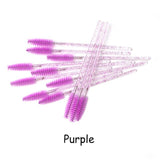 25/50pcs Shiny Disposable Eyelash Brush Applicator Wands Curler Mascara Eyebrow Makeup Tools Spoolers Comb Wands Spoolies Brush