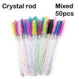 25/50pcs Shiny Disposable Eyelash Brush Applicator Wands Curler Mascara Eyebrow Makeup Tools Spoolers Comb Wands Spoolies Brush