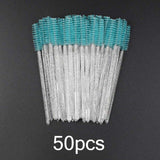 25/50pcs Shiny Disposable Eyelash Brush Applicator Wands Curler Mascara Eyebrow Makeup Tools Spoolers Comb Wands Spoolies Brush