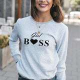 Casual Womens Girl BOSS  Long Sleeve Sweatshirt