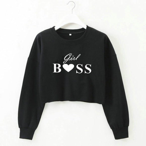 Casual Womens Girl BOSS  Long Sleeve Sweatshirt