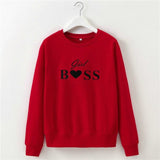 Casual Womens Girl BOSS  Long Sleeve Sweatshirt