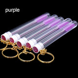 Mascara Tube With Eyelash Wand Gold Chain  Micro lash Spoolie Cleaner Mini Cilia Comb Brushes