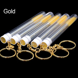 Mascara Tube With Eyelash Wand Gold Chain  Micro lash Spoolie Cleaner Mini Cilia Comb Brushes